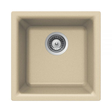 Houzer Quartztone 16 inch Granite Composite Dual Mount Topmount or Undermount Single Bowl Bar Sink